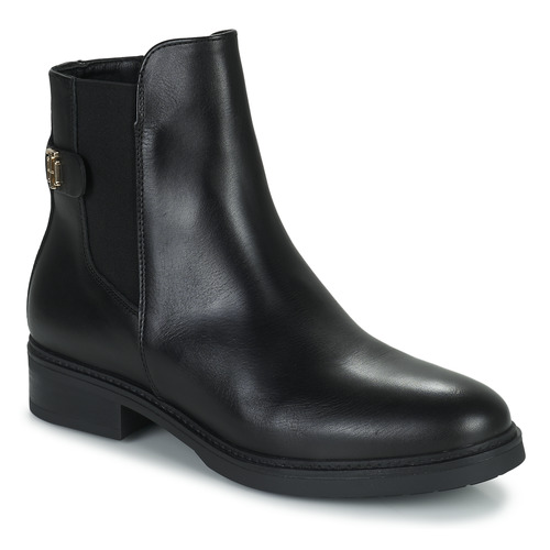 Chaussures Femme Boots Tommy Hilfiger Coin Leather Flat Boot Noir