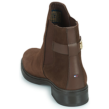 Tommy Hilfiger Coin Suede Flat Boot Marron
