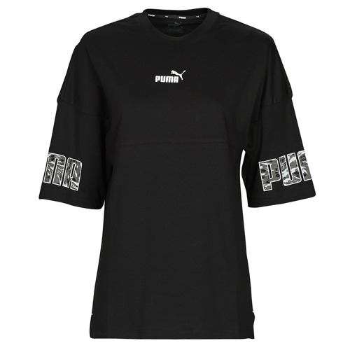Vêtements Femme T-shirts manches courtes Puma PUMA POWER SAFARI Noir / Blanc