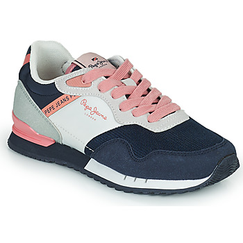 Chaussures Fille Baskets basses Pepe jeans LONDON ONE ON G Marine / Rose