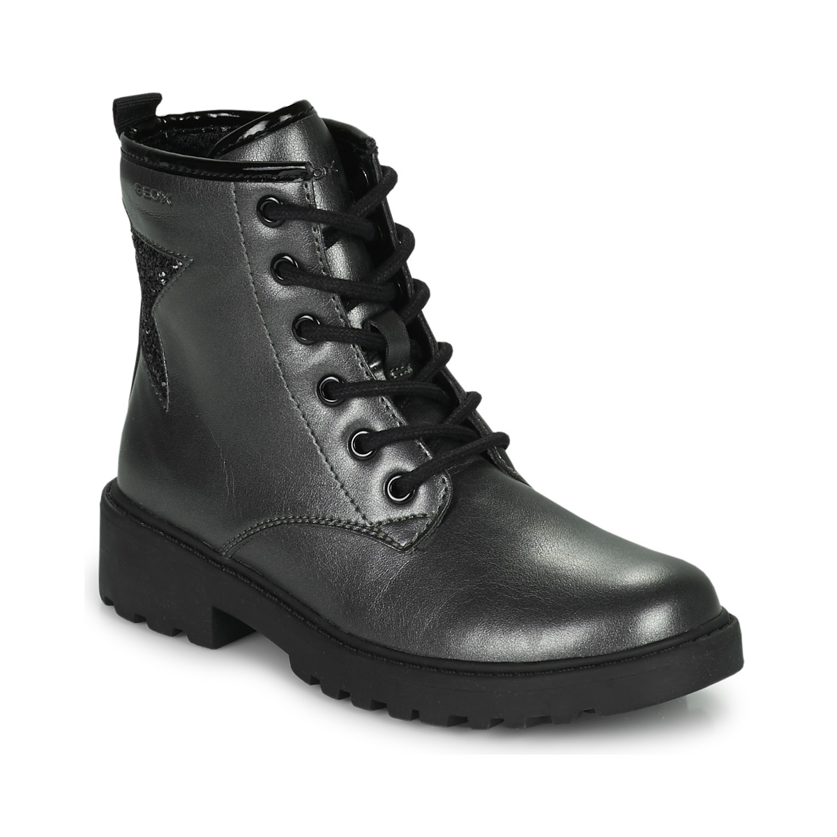 Chaussures Fille Boots Geox J CASEY GIRL G Gris