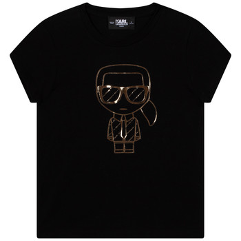 Vêtements Fille T-shirts manches courtes Karl Lagerfeld Z15386-09B Noir