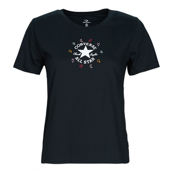 Vêtements Femme T-shirts manches courtes Converse CHUCK CRYSTAL ENERGY REGULAR TEE CONVERSE BLACK