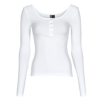 Vêtements Femme T-shirts manches longues Pieces PCKITTE LS TOP Blanc
