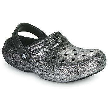 Chaussures Femme Sabots Crocs CLASSIC GLITTER LINED CLOG Noir / Argent