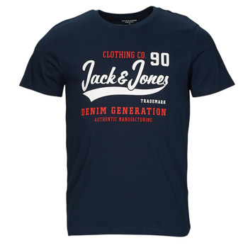 Vêtements Homme T-shirts manches courtes Jack & Jones JJELOGO TEE SS O-NECK 2 COL Marine
