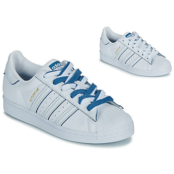 Chaussures Femme Baskets basses adidas Originals SUPERSTAR W Blanc / Bleu