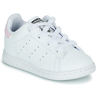 Chaussures Fille Baskets basses adidas Originals STAN SMITH EL I Blanc / Rose