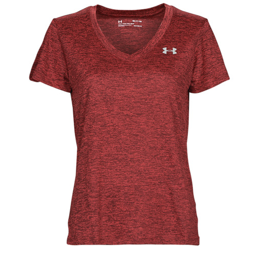 Vêtements Femme T-shirts manches courtes Under Armour TECH SSV - TWIST Chestnut Red / Radio Red / Metallic Silver