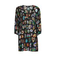 Vêtements Femme Robes courtes Desigual STAMP Noir / Multicolore