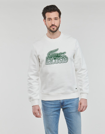 Vêtements Homme Sweats Lacoste SH5087 Blanc / Vert