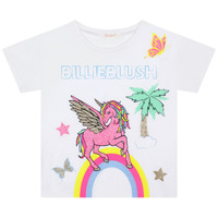 Vêtements Fille T-shirts manches courtes Billieblush  Blanc / Rose