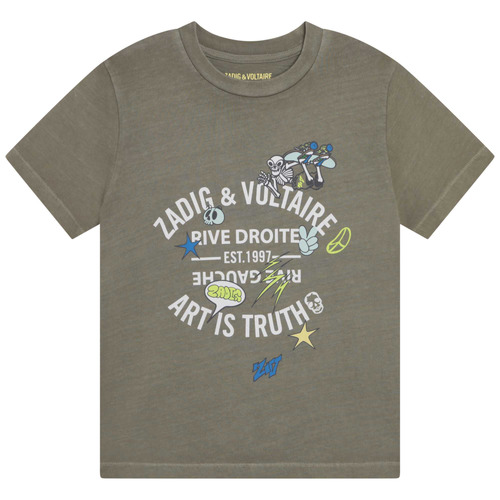 Vêtements Garçon T-shirts manches courtes Zadig & Voltaire X25353-65B-J Kaki