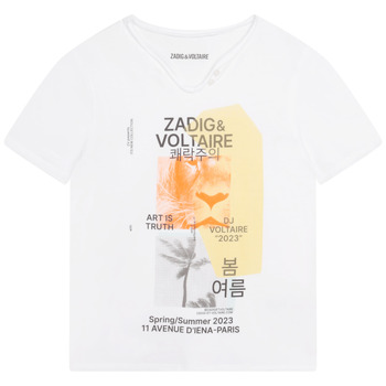 Vêtements Garçon T-shirts manches courtes Zadig & Voltaire X25354-10P-J Blanc