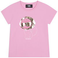 Vêtements Fille T-shirts manches courtes Karl Lagerfeld Z15414-465-J Rose