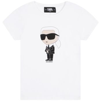 Vêtements Fille T-shirts manches courtes Karl Lagerfeld Z15418-10P-B Blanc