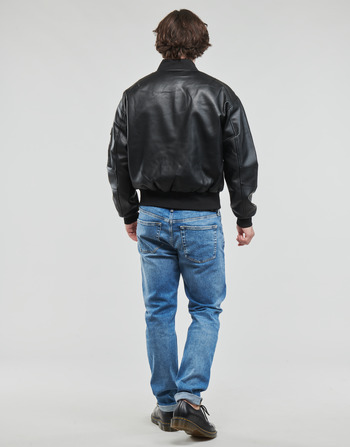 Calvin Klein Jeans FAUX LEATHER BOMBER JACKET Noir