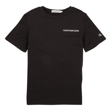 Vêtements Garçon T-shirts manches courtes Calvin Klein Jeans CHEST LOGO TOP Noir