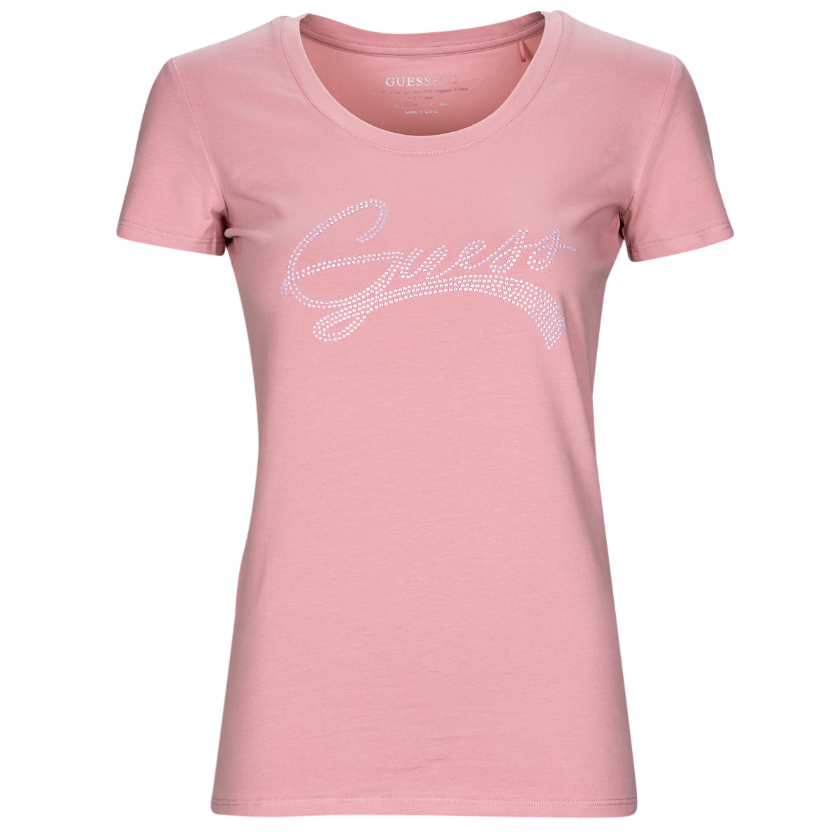 Vêtements Femme T-shirts manches courtes Guess SS RN ADELINA TEE Rose