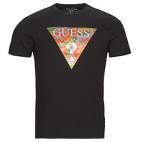 Vêtements Homme T-shirts manches courtes Guess SS BSC ABSTRACT TRI LOGO TEE Noir