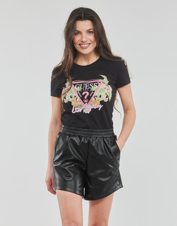 Guess SS CN TRIANGLE FLOWERS TEE