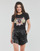 Vêtements Femme T-shirts manches courtes Guess SS CN TRIANGLE FLOWERS TEE Noir