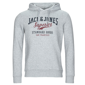 Jack & Jones JJELOGO SWEAT HOOD Gris