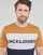 Vêtements Homme T-shirts manches courtes Jack & Jones JJELOGO BLOCKING TEE SS Jaune / Blanc / Marine