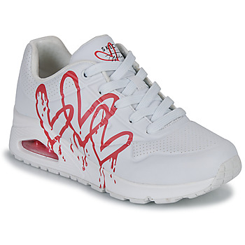 Chaussures Femme Baskets basses Skechers UNO Blanc / Rouge
