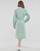 Vêtements Femme Robes courtes Tommy Hilfiger ORG CO STRIPE MIDI SHIRT-DRESS Blanc / Vert