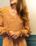 Vêtements Femme Robes courtes Céleste OLYMPE Camel / Ecru