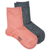Accessoires Fille Chaussettes DIM COTON STYLE ALL OVER LUREX FILLE PACK X2 Corail / Marine