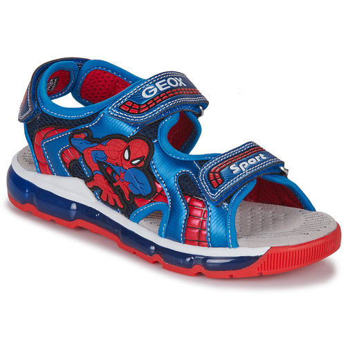 Chaussures Garçon Sandales et Nu-pieds Geox J SANDAL ANDROID BOY Bleu / Rouge