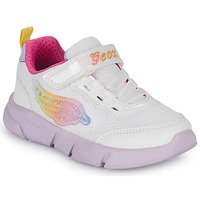 Chaussures Fille Baskets basses Geox J ARIL GIRL D Blanc / Rose