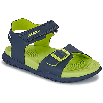 Chaussures Garçon Sandales sport Geox J SANDAL FOMMIEX BOY Marine / Vert