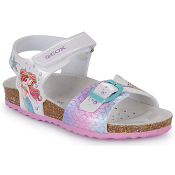 Chaussures Fille Sandales et Nu-pieds Geox J ADRIEL GIRL Blanc / Argenté / Rose