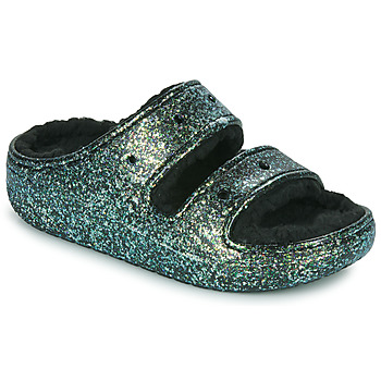 Chaussures Femme Mules Crocs CLASSIC COZZZY GLITTER SANDAL Noir / Glitter