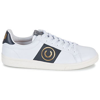 Fred Perry B721 LEATHER BRANDED Blanc / Marine