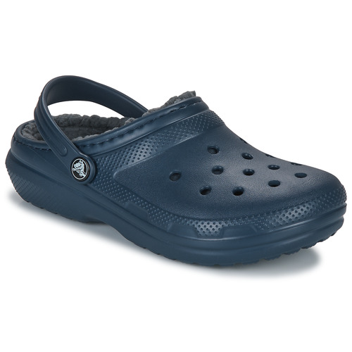 Chaussures Enfant Sabots Crocs CLASSIC LINED CLOG K Marine / Gris
