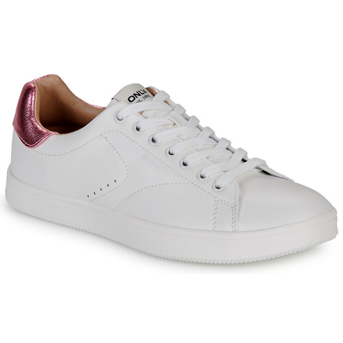 Chaussures Femme Baskets basses Only ONLSHILO-44 PU CLASSIC SNEAKER Blanc / Rose