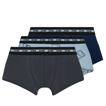 Sous-vêtements Garçon Boxers DIM MODE COTON STRETCH PACK X3 Bleu / Noir / Gris