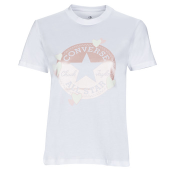 Vêtements Femme T-shirts manches courtes Converse RADIATING LOVE SS SLIM GRAPHIC Blanc