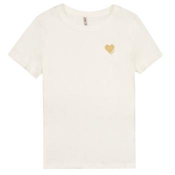 Vêtements Fille T-shirts manches courtes Only KOGKITA S/S LOGO TOP JRS NOOS Blanc