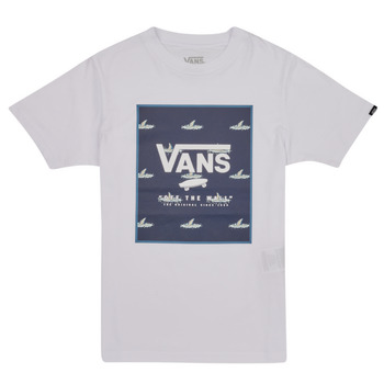 Vêtements Garçon T-shirts manches courtes Vans PRINT BOX Blanc / Bleu