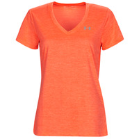 Vêtements Femme T-shirts manches courtes Under Armour TECH SSV - TWIST Orange / Blanc