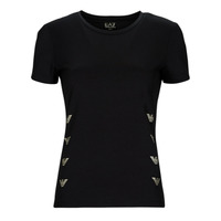Vêtements Femme T-shirts manches courtes Emporio Armani EA7 3RTT08-TJDZZ Noir / Doré