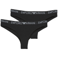 Sous-vêtements Femme Culottes & slips Emporio Armani BI-PACK BRAZILIAN BRIEF PACK X2 Noir