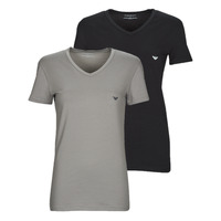 Vêtements Homme T-shirts manches courtes Emporio Armani V NECK T-SHIRT SLIM FIT PACK X2 Noir / Gris