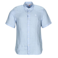 Vêtements Homme Chemises manches courtes Timberland SS MILL RIVER LINEN SHIRT SLIM Bleu ciel