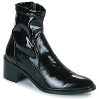 Chaussures Femme Boots JB Martin LOUVRE Toile vernie stretch noire